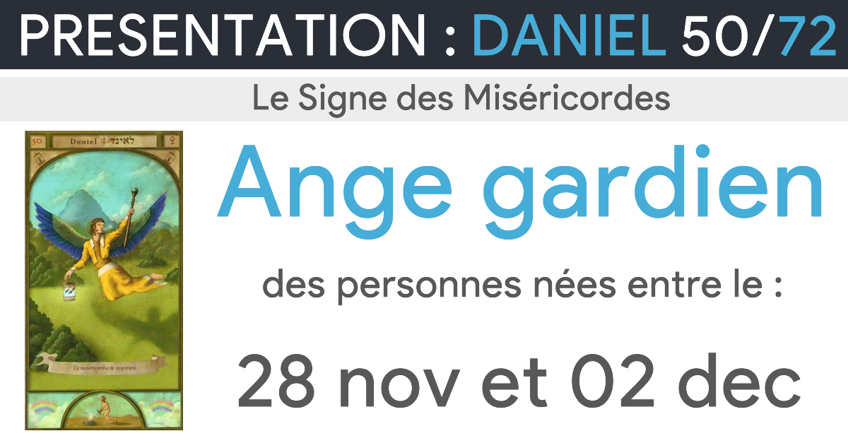 Ange Daniel Gardien du 28 nov au 02 dec Présentation et Prière